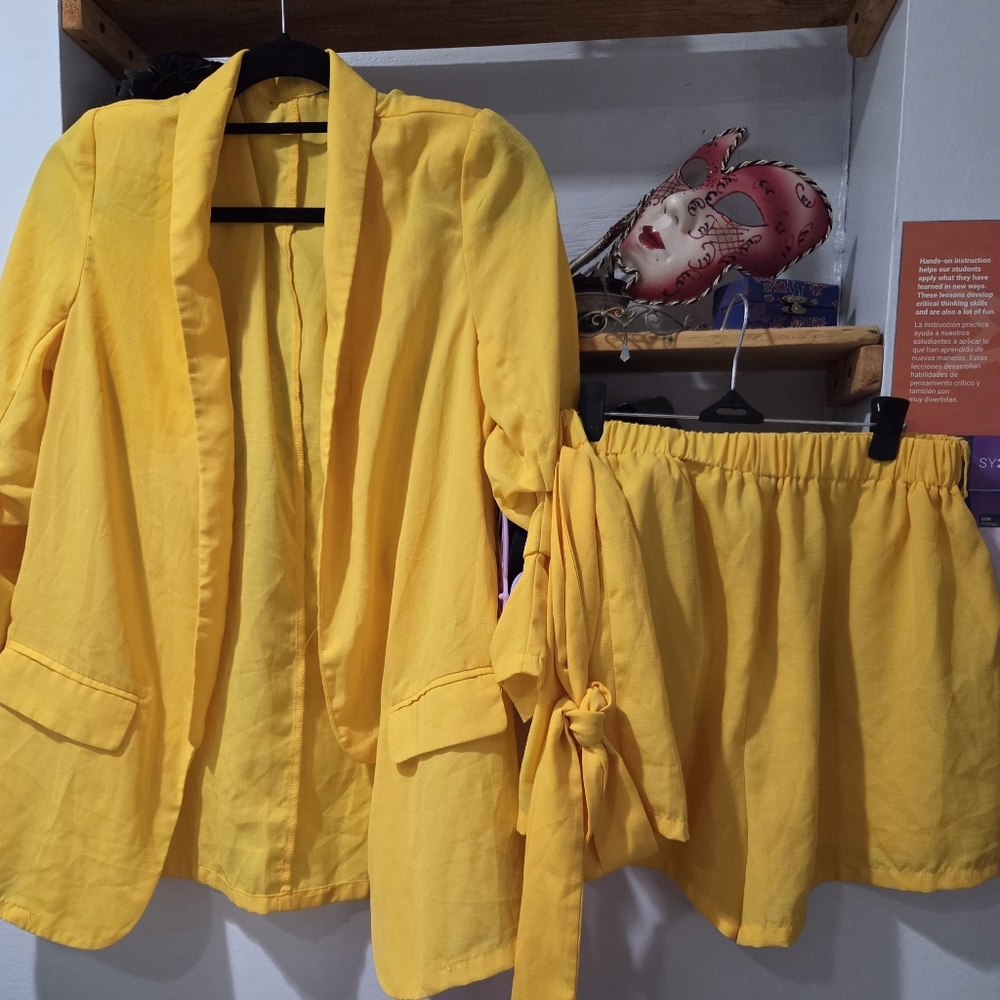 Yellow Blazer and Short Set